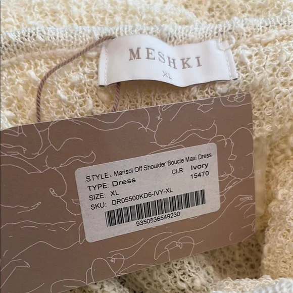Meshki Ivory Boucle Off-Shoulder Dress - Picture 2 of 3